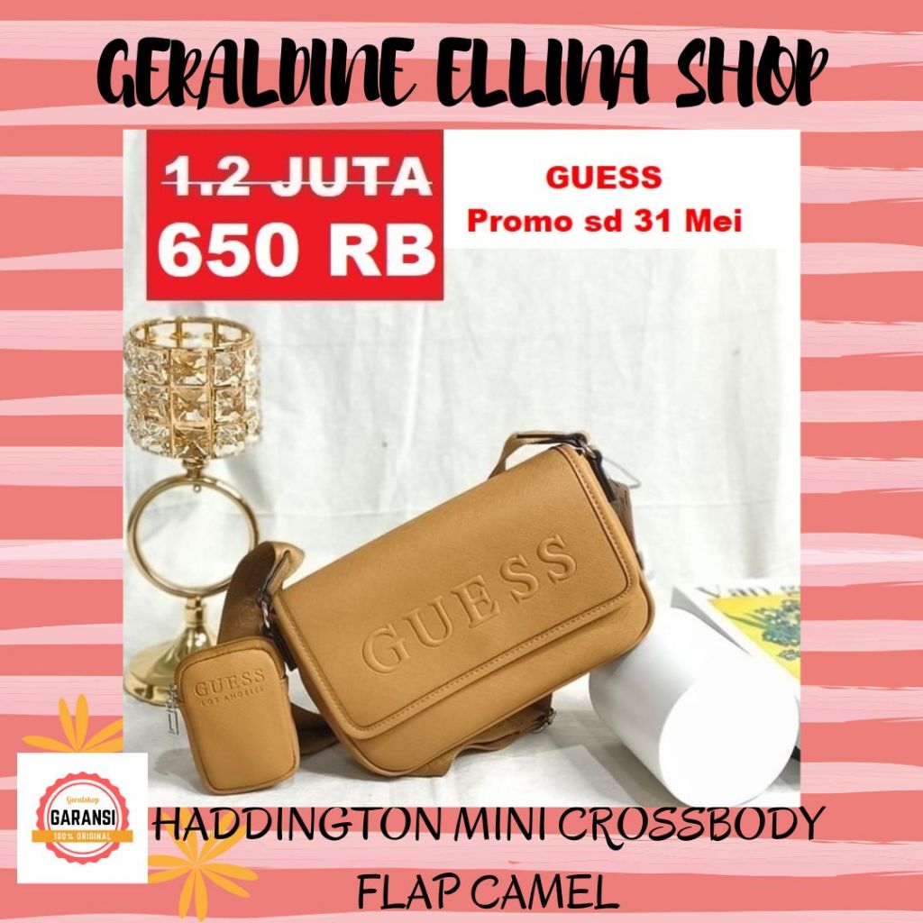 Tas sling bag Guess wanita original 100% seri HADDINGTON MINI