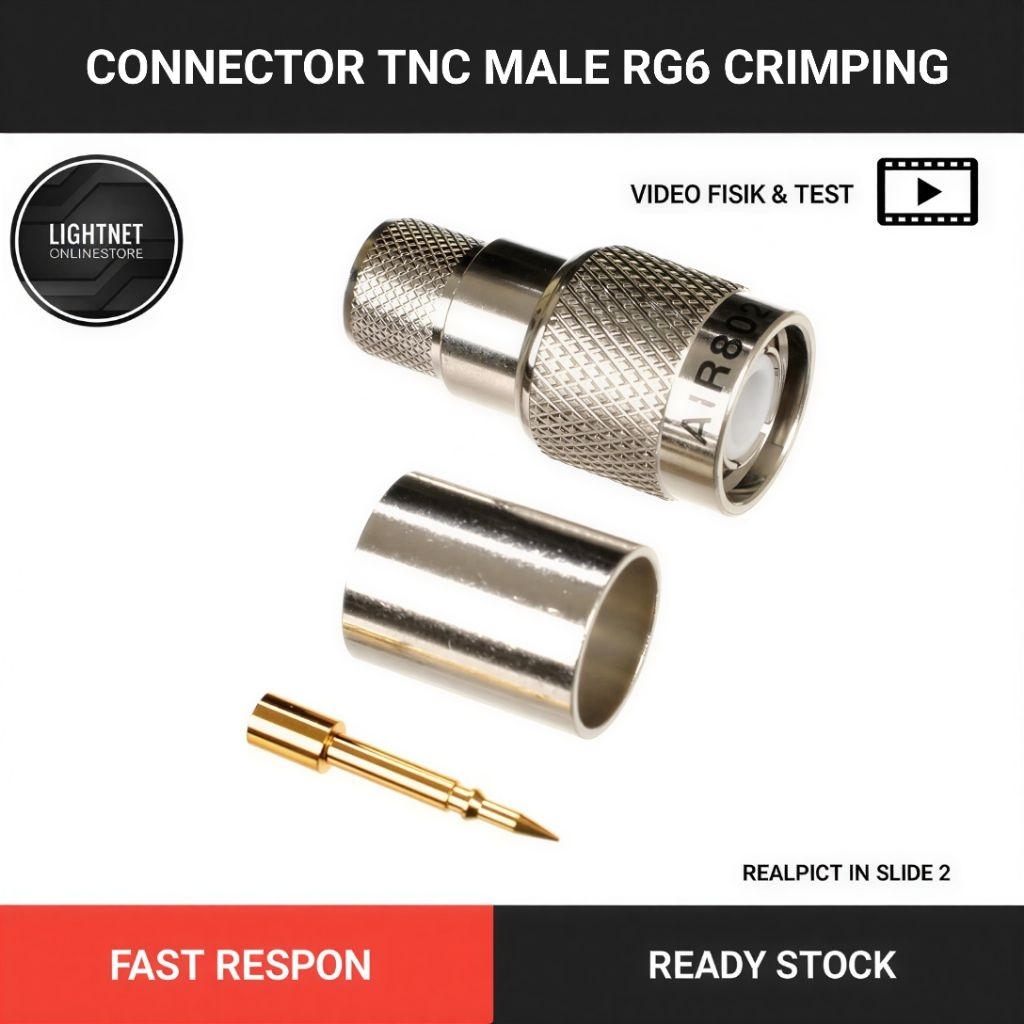 connector tnc male rg6 crimping