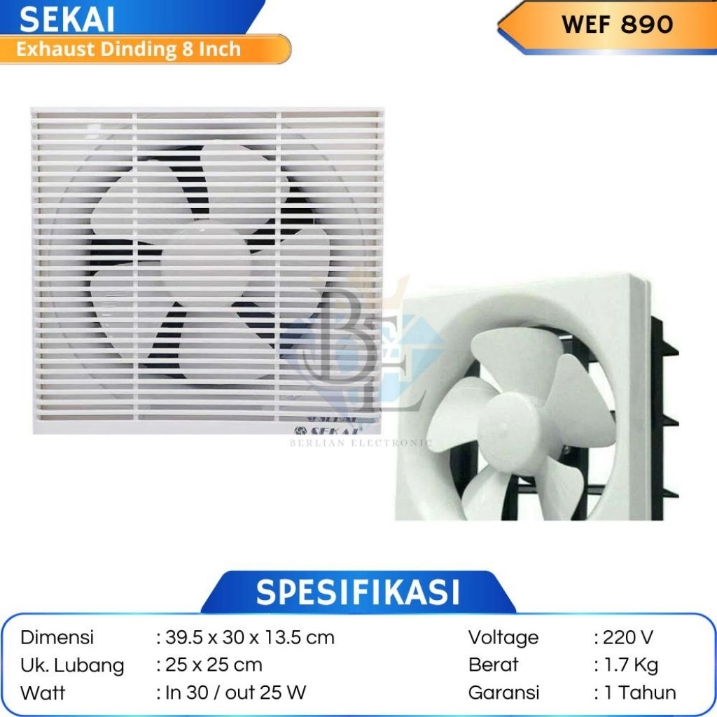 SEKAI WEF-890 Hexos Kipas Angin  8 Inch