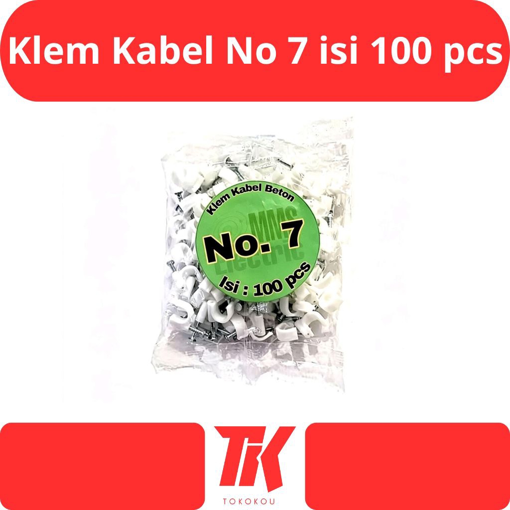 (TOKOKOU) Klem Kabel Klem Listrik Plastik 7 Mm isi 100pcs