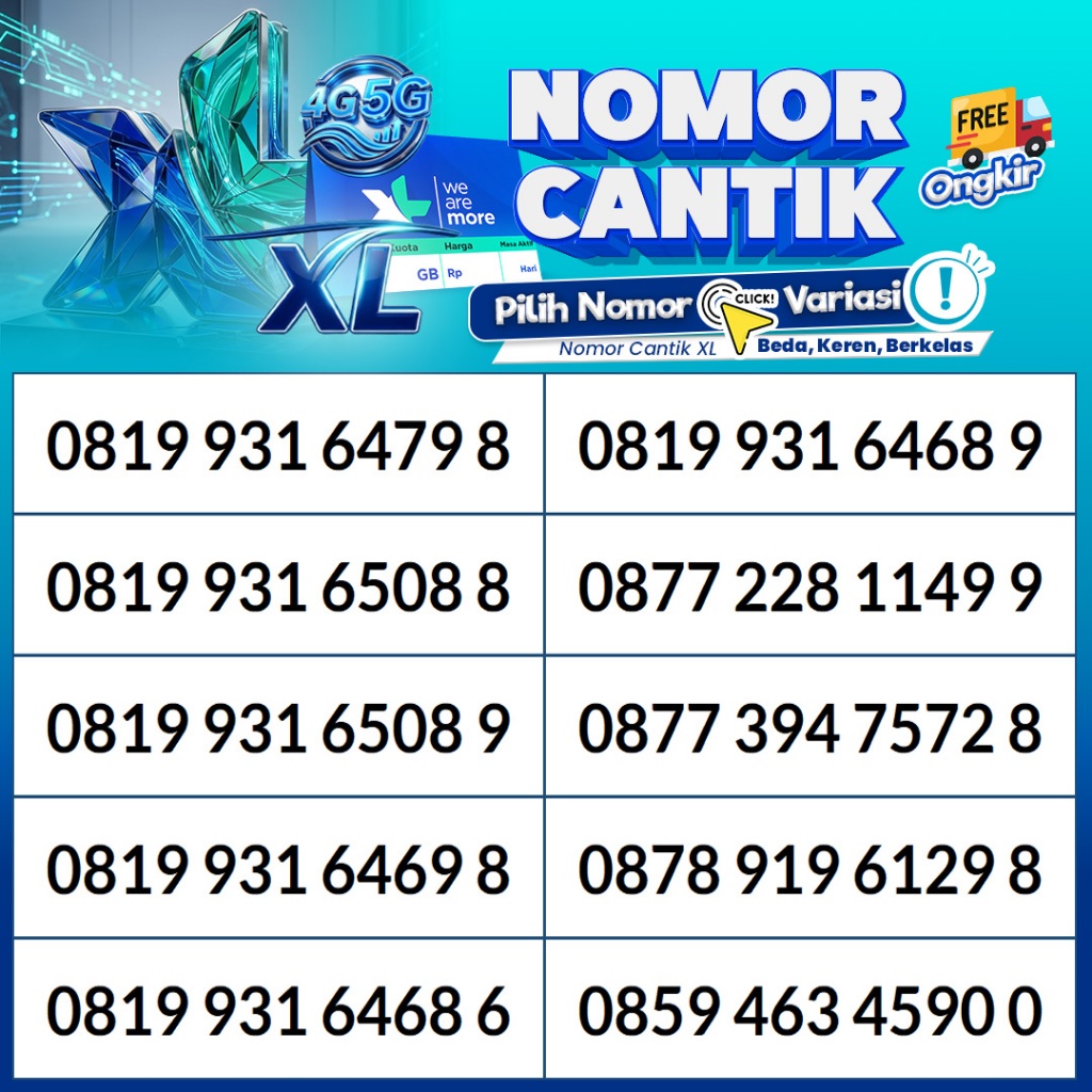 Nomor Cantik XL Perdana 65.000 Rb.