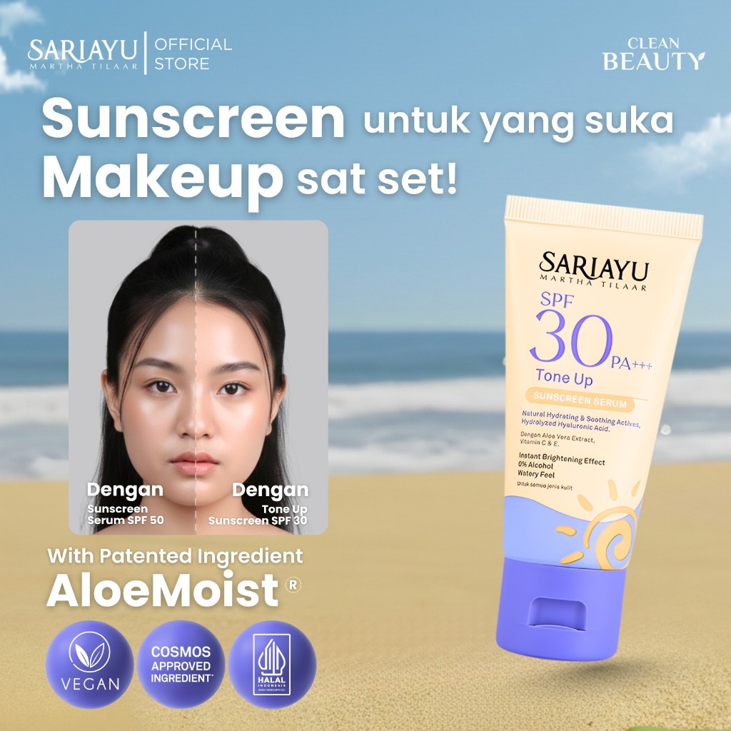 Sariayu Sunscreen Serum Tone Up SPF 30 PA+++ 30 ml Hybrid Sunscreen