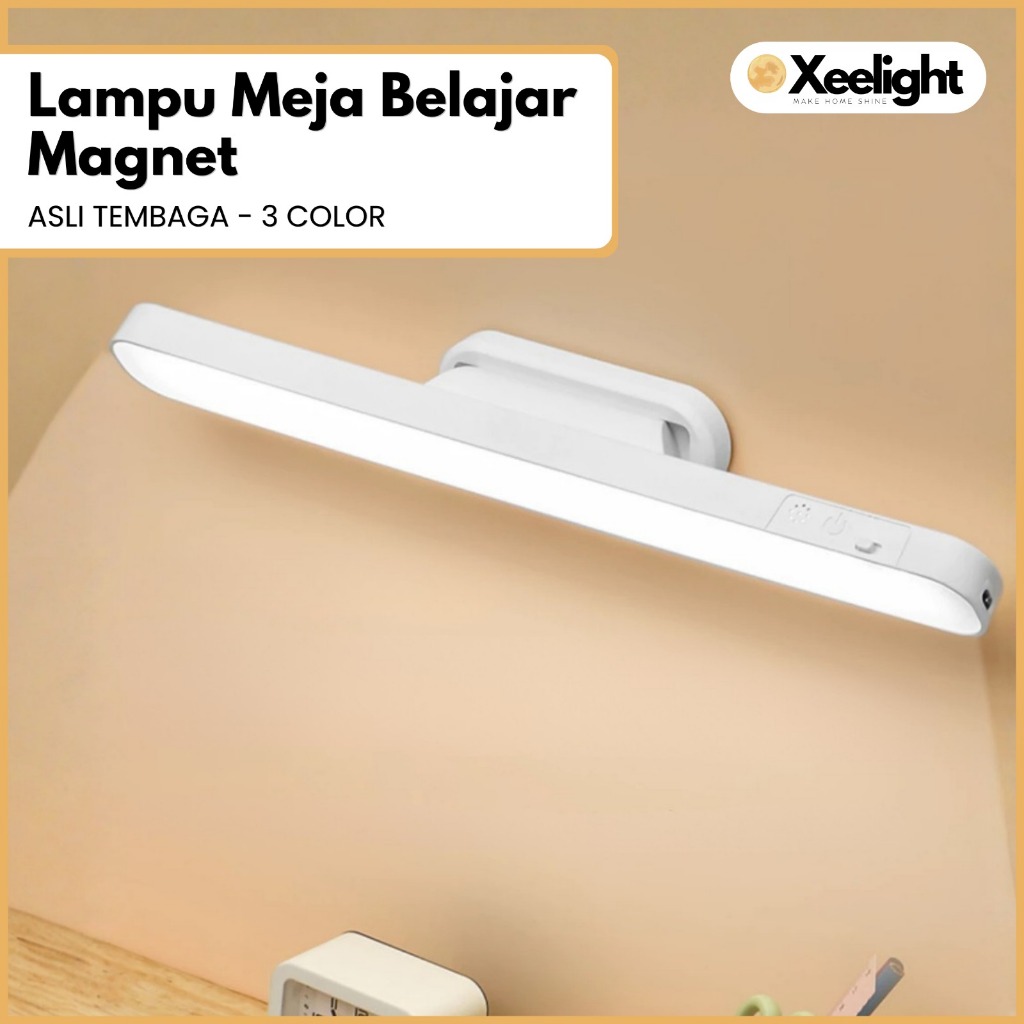 Lampu Tidur Tempel Dinding Baterai Rechargeable Lampu Meja Belajar LED Lampu Kerja Magnet Light Bar