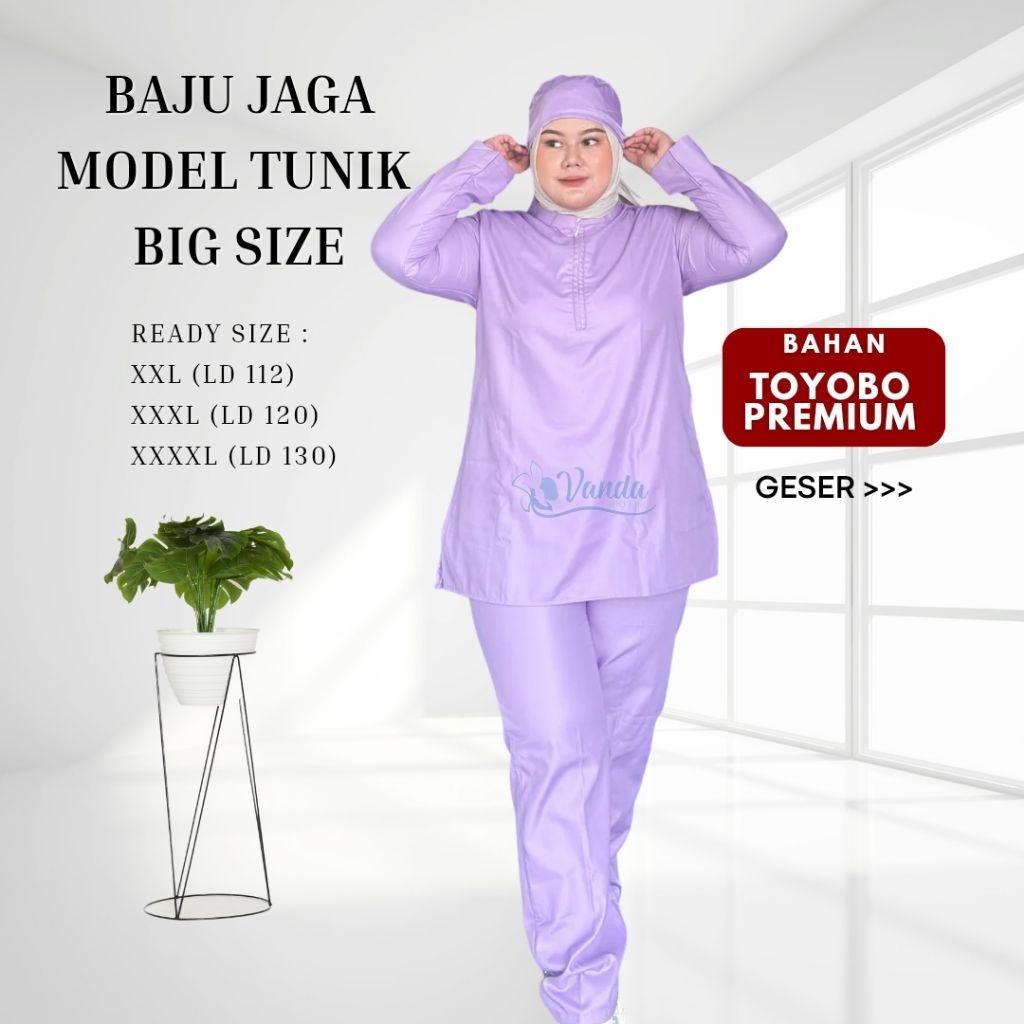 BAJU OKA TUNIK JUMBO/BAJU JAGA/BAJU PERAWAT/SERAGAM DOKTER/SCRUB MEDIS JUMBO