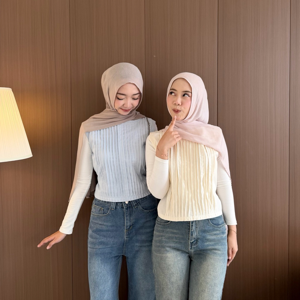 yuri vest / vest wanita / vest crop / vest inner / vest lengan pendek outer