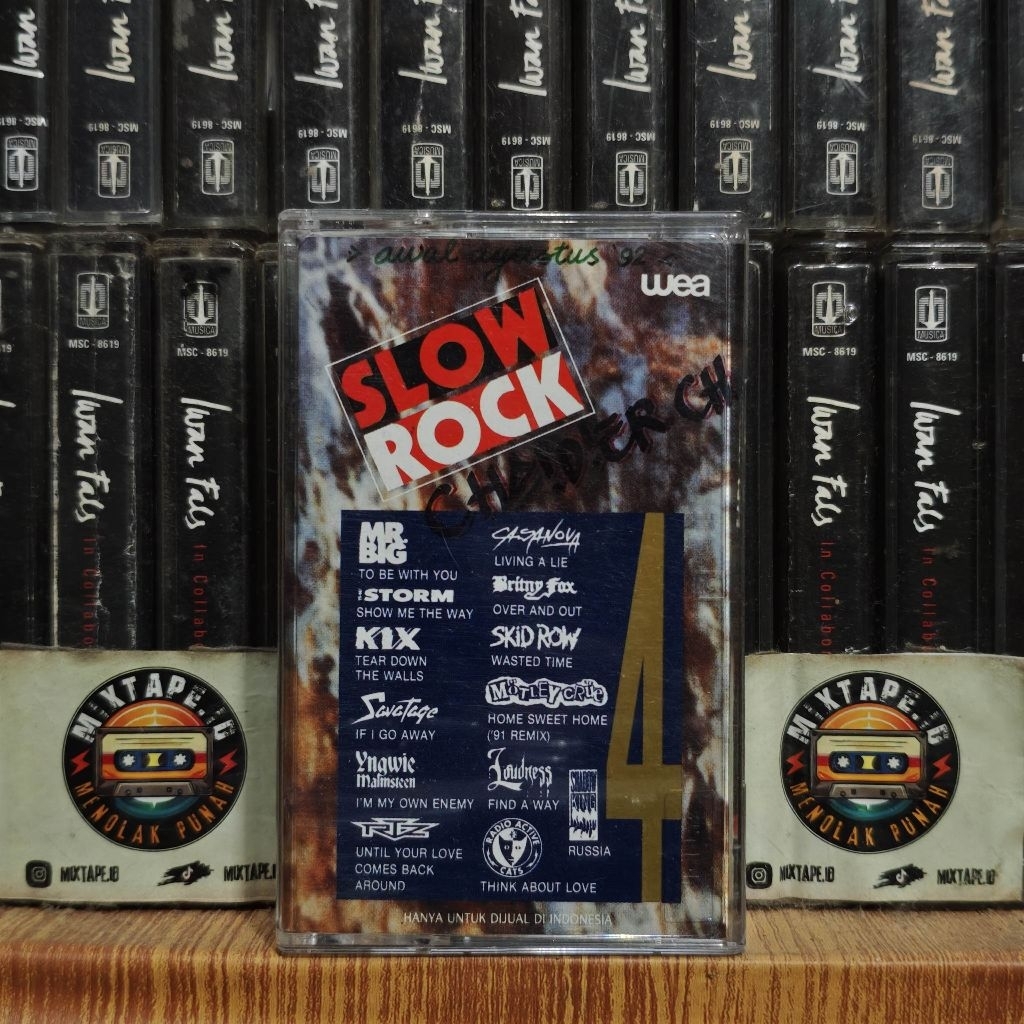 Kaset - Slow Rock 4 (Empat) - Kompilasi Barat - Mr. Big, Skid Row, Britny Fox, Motley Crue - Kaset P