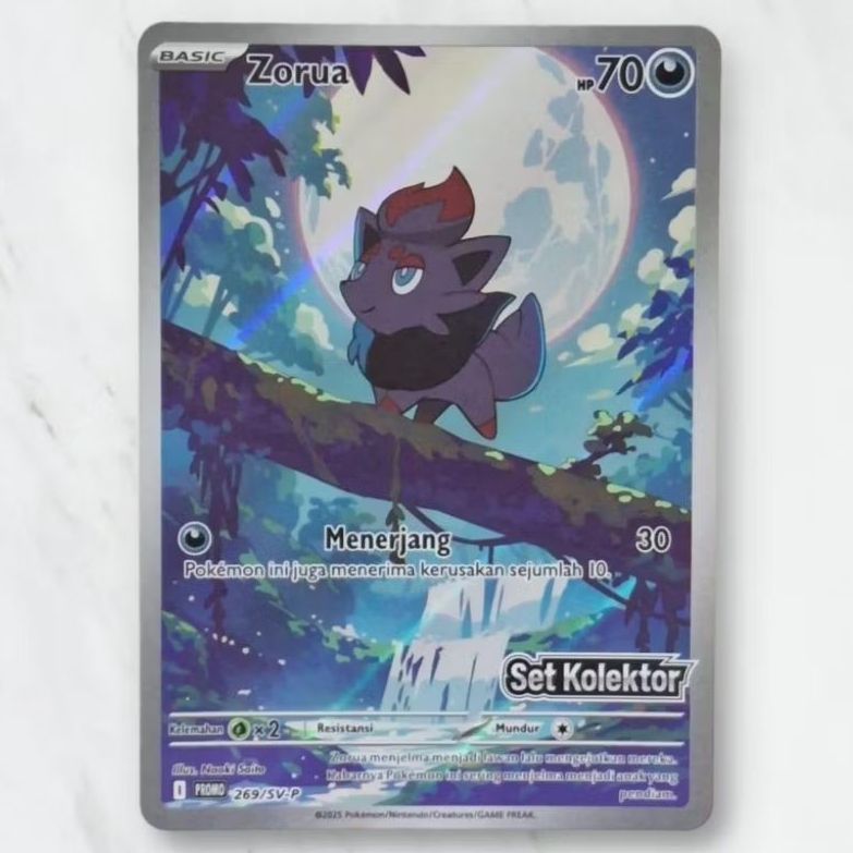 Kartu TCG Pokemon Set Kolektor Hitam Putih Zorua Promo 269/SV-P Indonesia