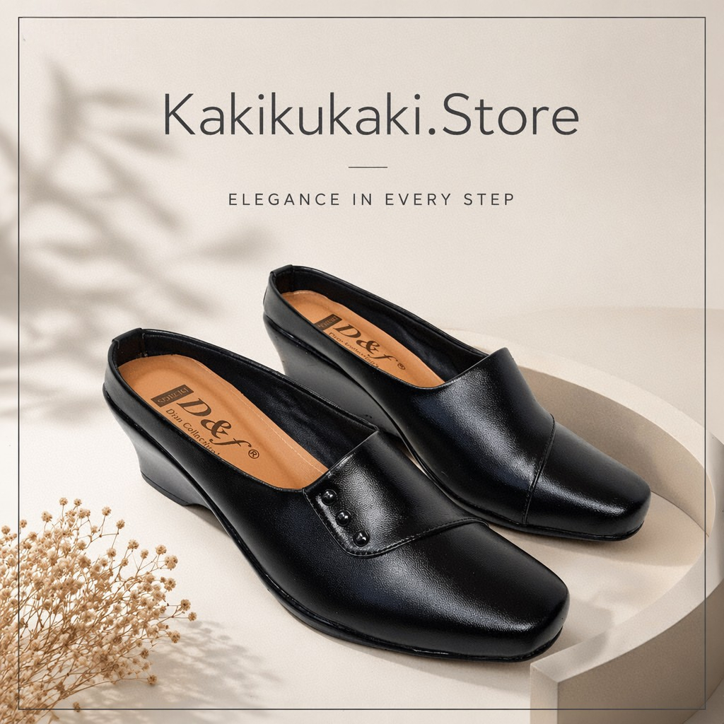 Sepatu Bustong Wanita Formal Casual Pesta Warna Hitam
