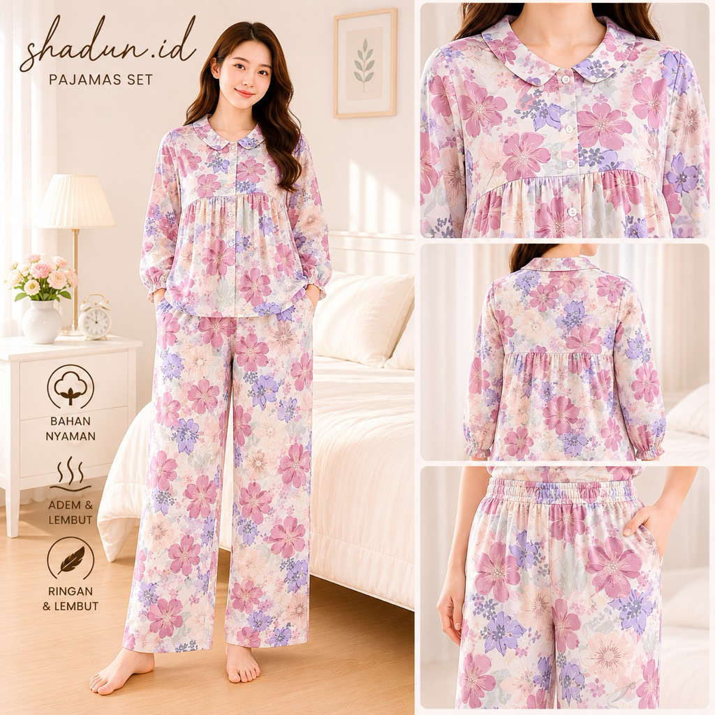 Piyama home dress Daster lengan panjang