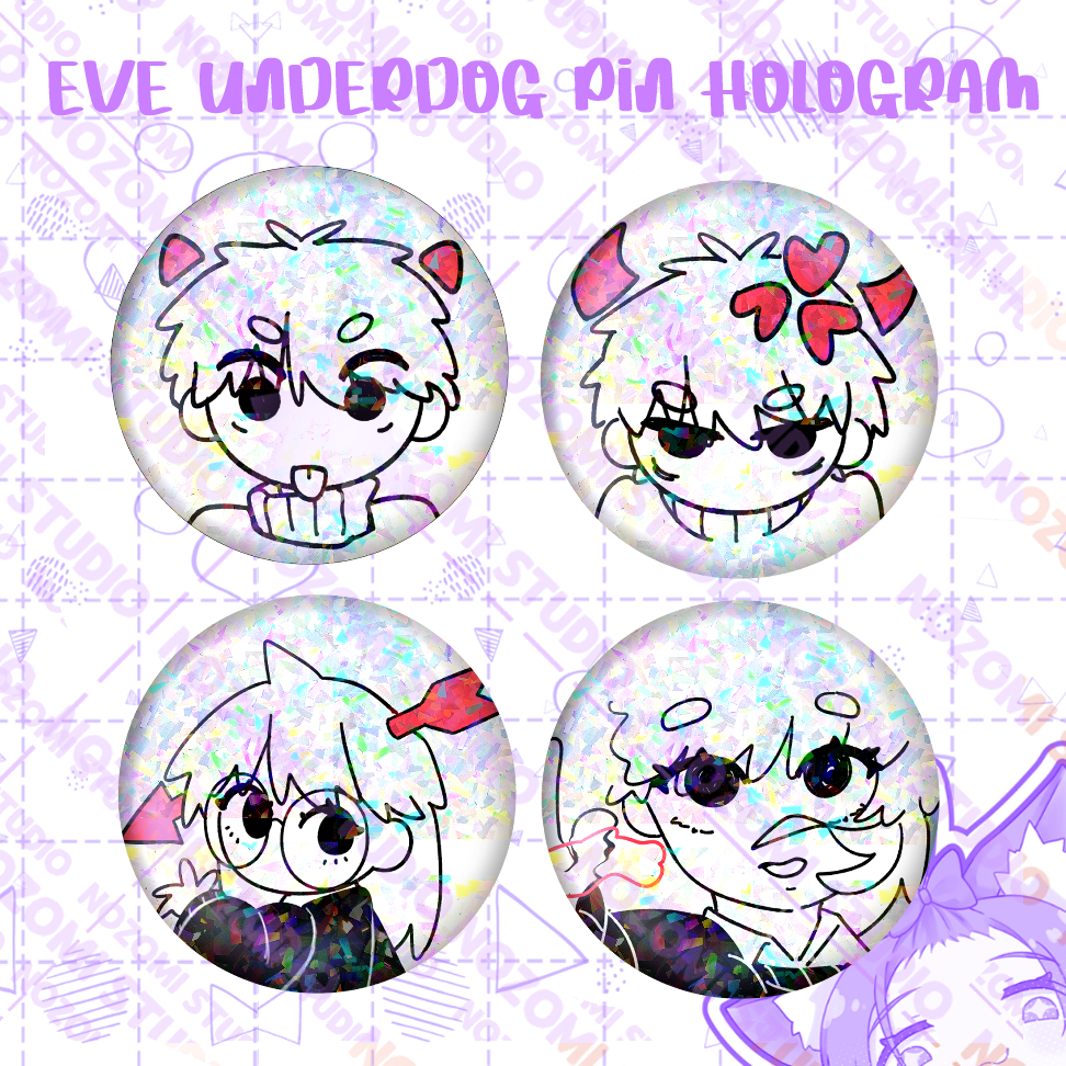 PIN PENITI HOLOHRAM EVE UTAITE UNDERDOG AIRA / KAKE