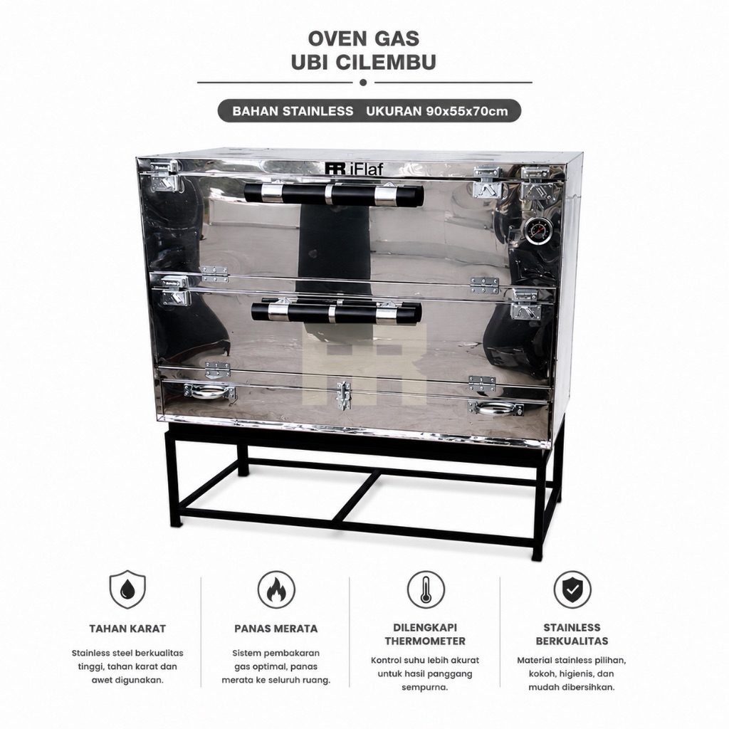 OVEN GAS STAINLESS UBI CILEMBU 90x55x70CM