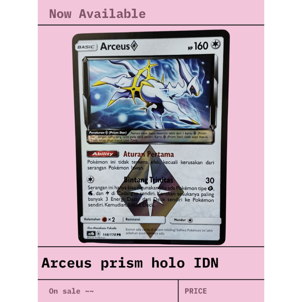kartu pokemon holo prism arceus IDN
