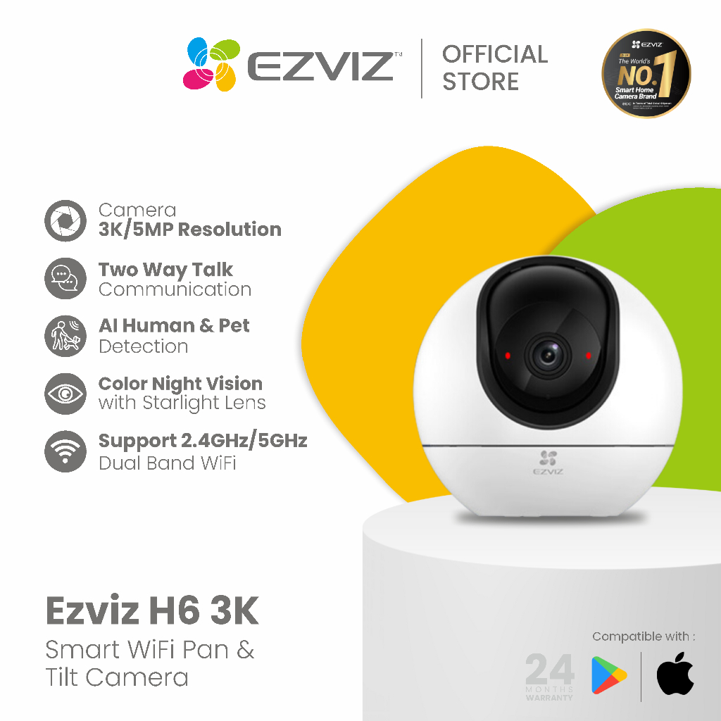 Ezviz H6 3K Smart Home Wifi IP Camera CCTV Indoor Type C