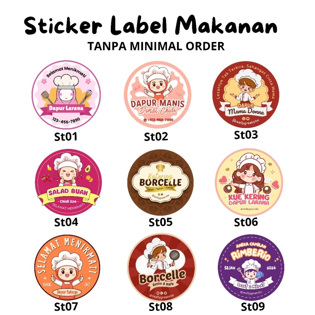 BISA SATUAN | STICKER LOGO MAKANAN CUSTOM