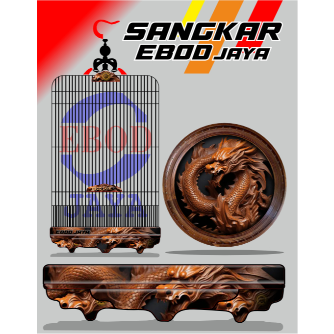 STIKER BURUNG MURAI/DECAL SANGKAR BULAT/STICKER SANGKAR BULAT NO 1 2 3