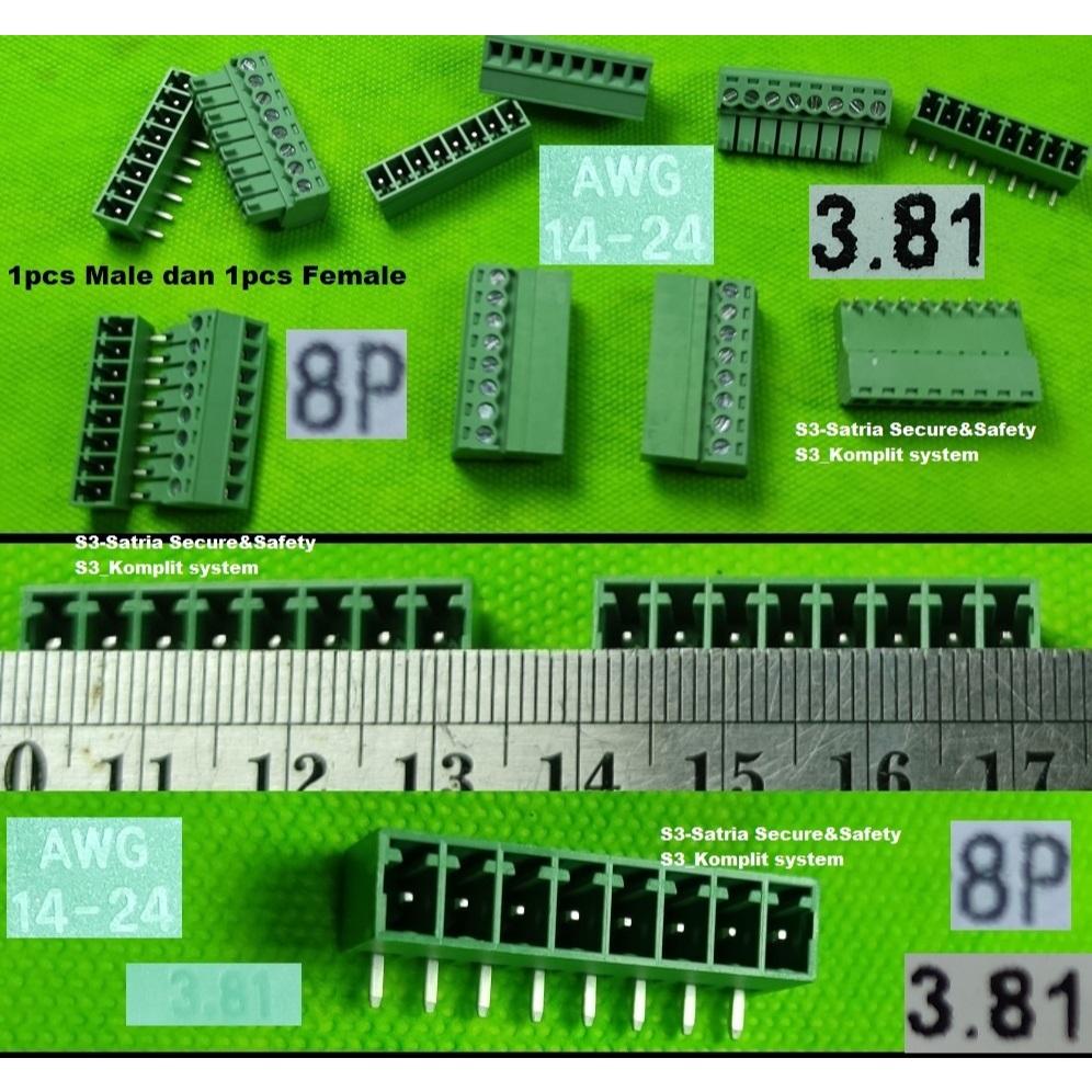 Pluggable 8P 3.81MM Terminal Block terminal Kabel L siku tekuk Pluggable 3,81MM Plugable 3.81MM pitc
