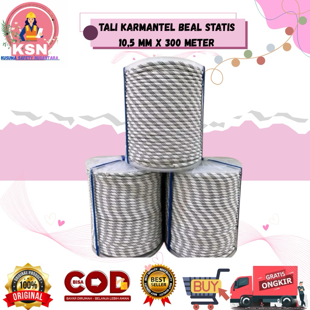 TALI KARMANTEL BEAL STATIS 10,5 MM x 300 METER / TALI KARMANTEL BEAL SAFETY / TALI KARMANTEL GONDOLA