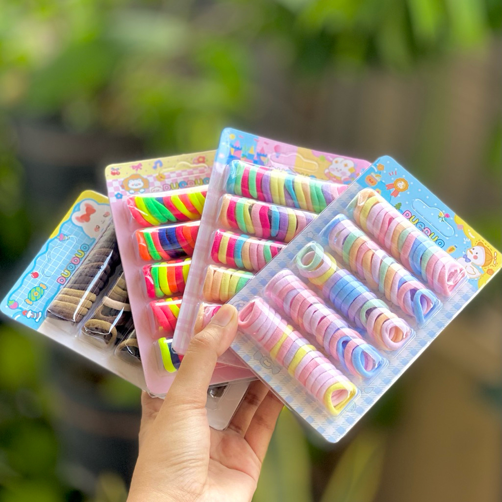 Karet Rambut Polos Ikat Kuncir Korea Donat Warna Warni KARET IKAT RAMBUT KOREA ELASTIS IKAT RAMBUT K