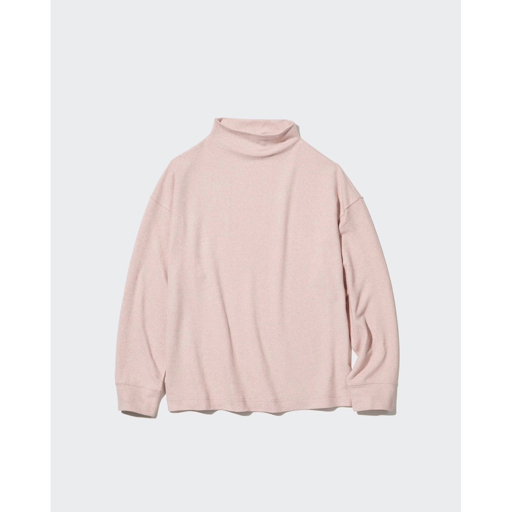 SALE Uniqlo Fleece Knit Mock Neck Pink sz S (NEW)