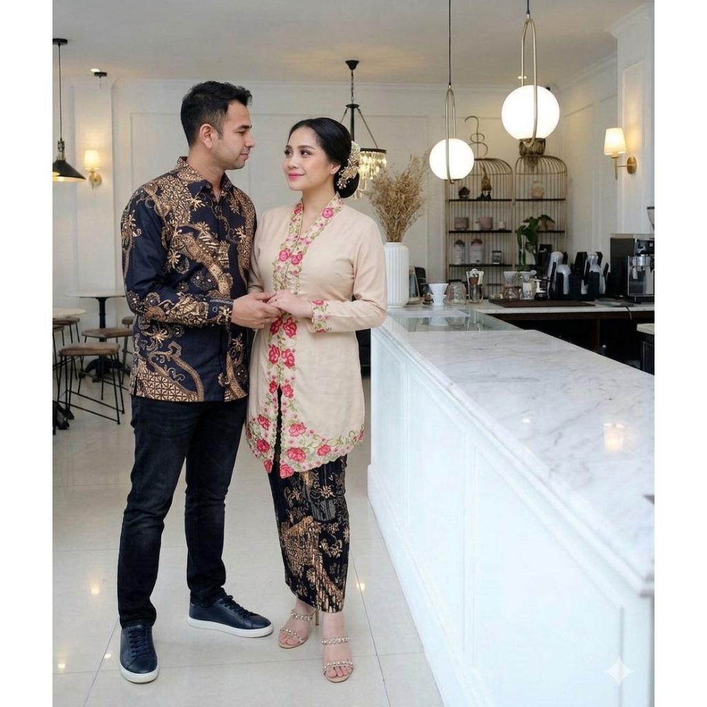 {2013) Couple Tunik Soraya Kemeka Batik Pria  - Couple Kebaya Encim Model Kurung - Couple Kebaya Enc