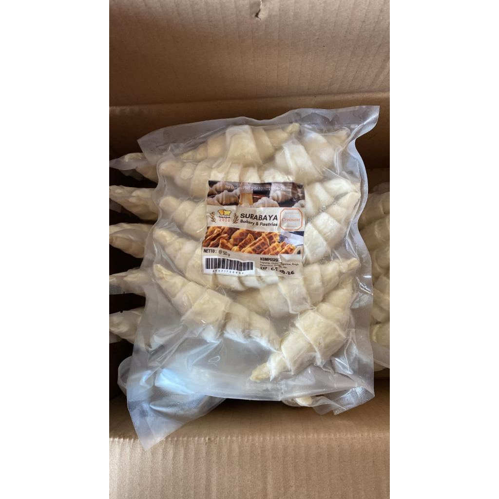 Surabaya Croissant Frozen ORIGINAL isi 10 @50gr - Flaky, Lembut, dan Buttery