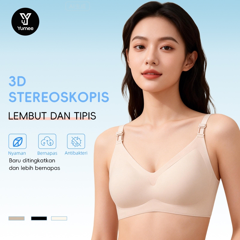 YUMEE Bra Wanita Premium Seamless Ice BH Jelly Bra Tanpa Kawat Tanpa Bekas Jahitan Penyangga Dada Ny