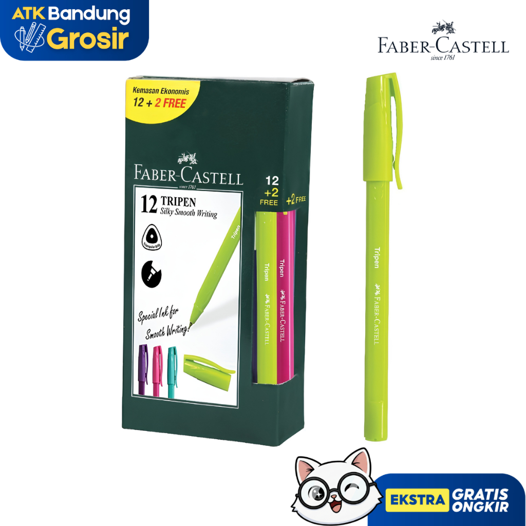 Pulpen Faber Castell Tripen 0,7mm Mix Barrel Grosir Murah