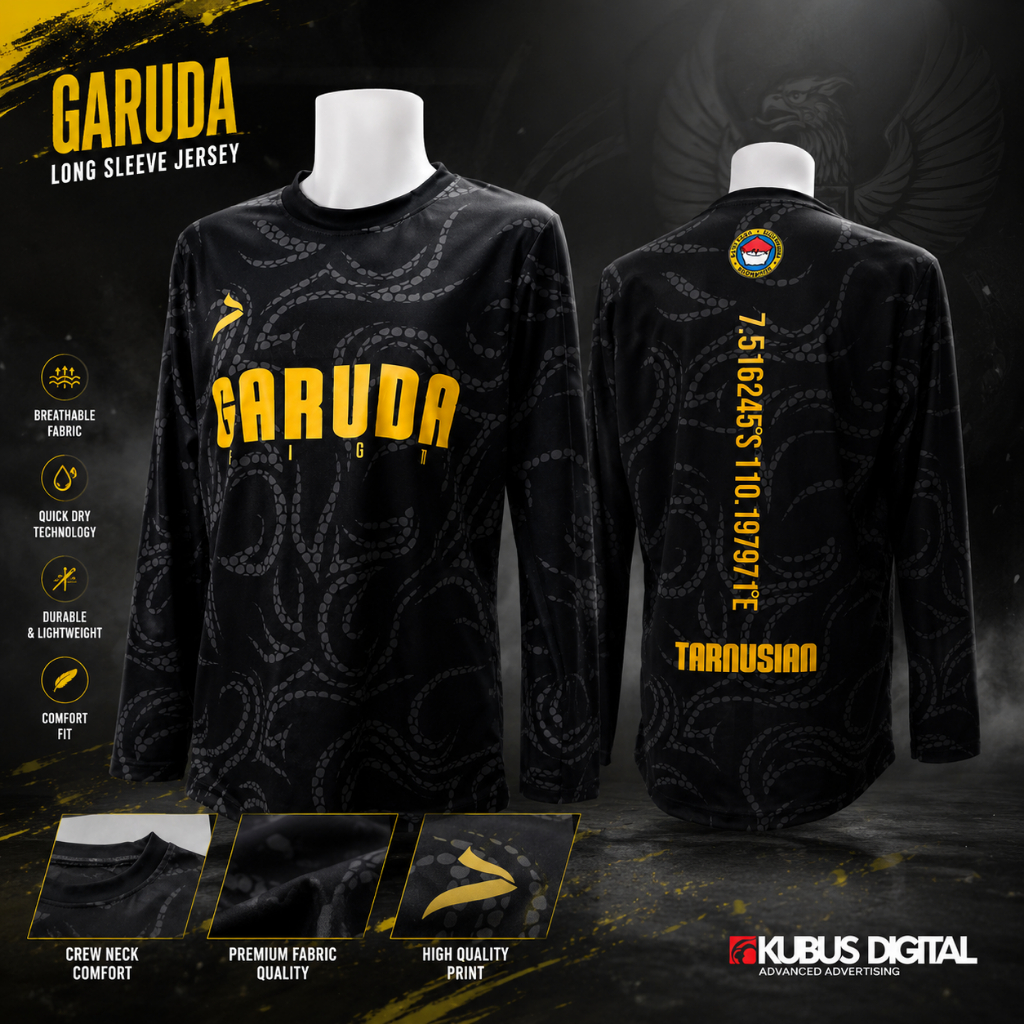 Jersey Custom Satuan | Custom Design | Jersey Nike Model O/V Neck Lengan Panjang | Full Print | Size