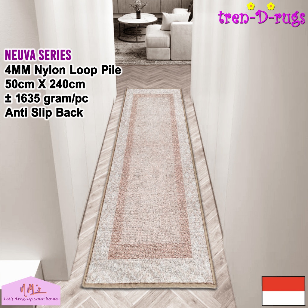 Tren-D-rugs Keset kaki eropa modern alas dapur panjang lorong runner anti slip 50 cm x 240 cm - NMs