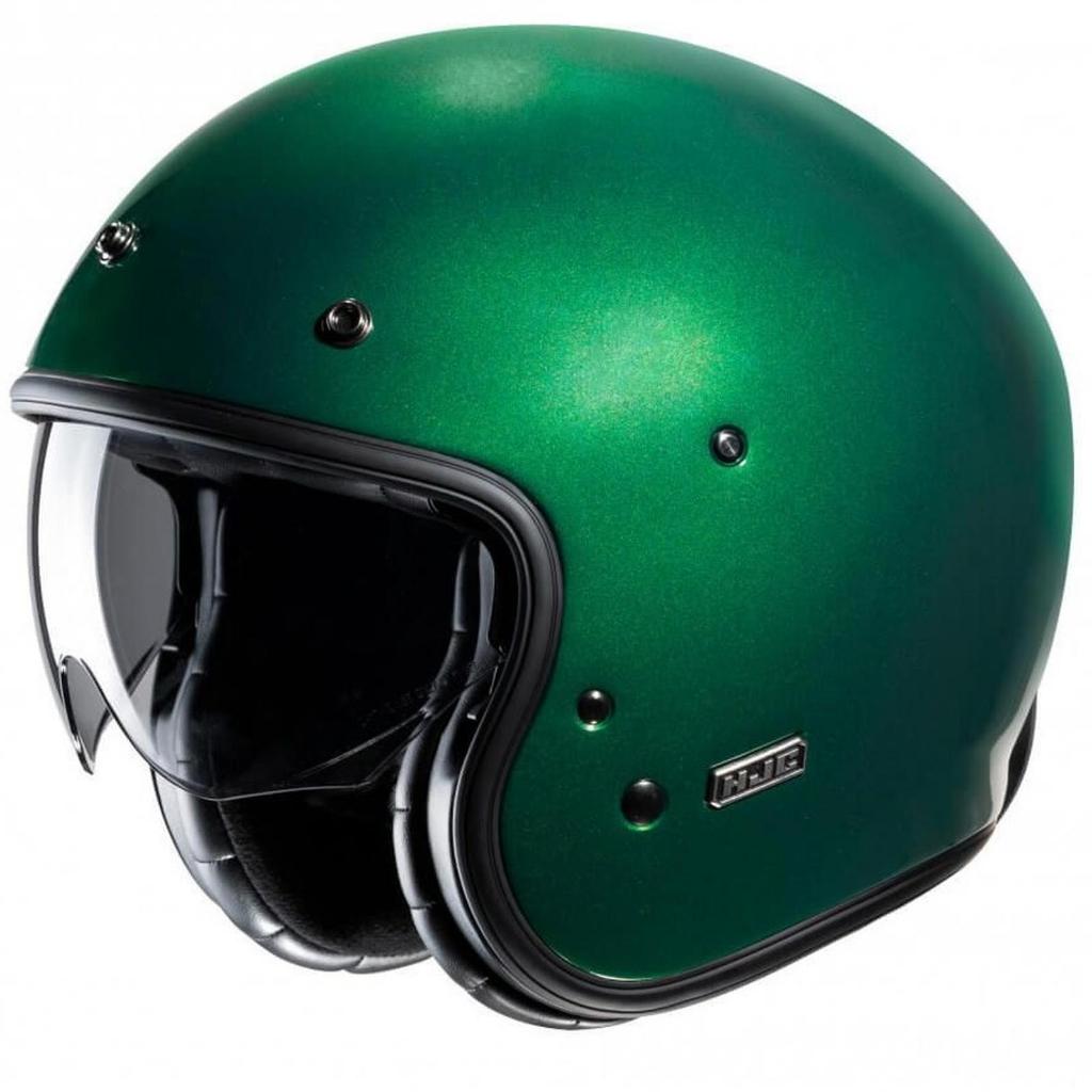 HJC V31 DEEP GREEN VINTAGE HALF FACE HELM HJC ORIGINAL