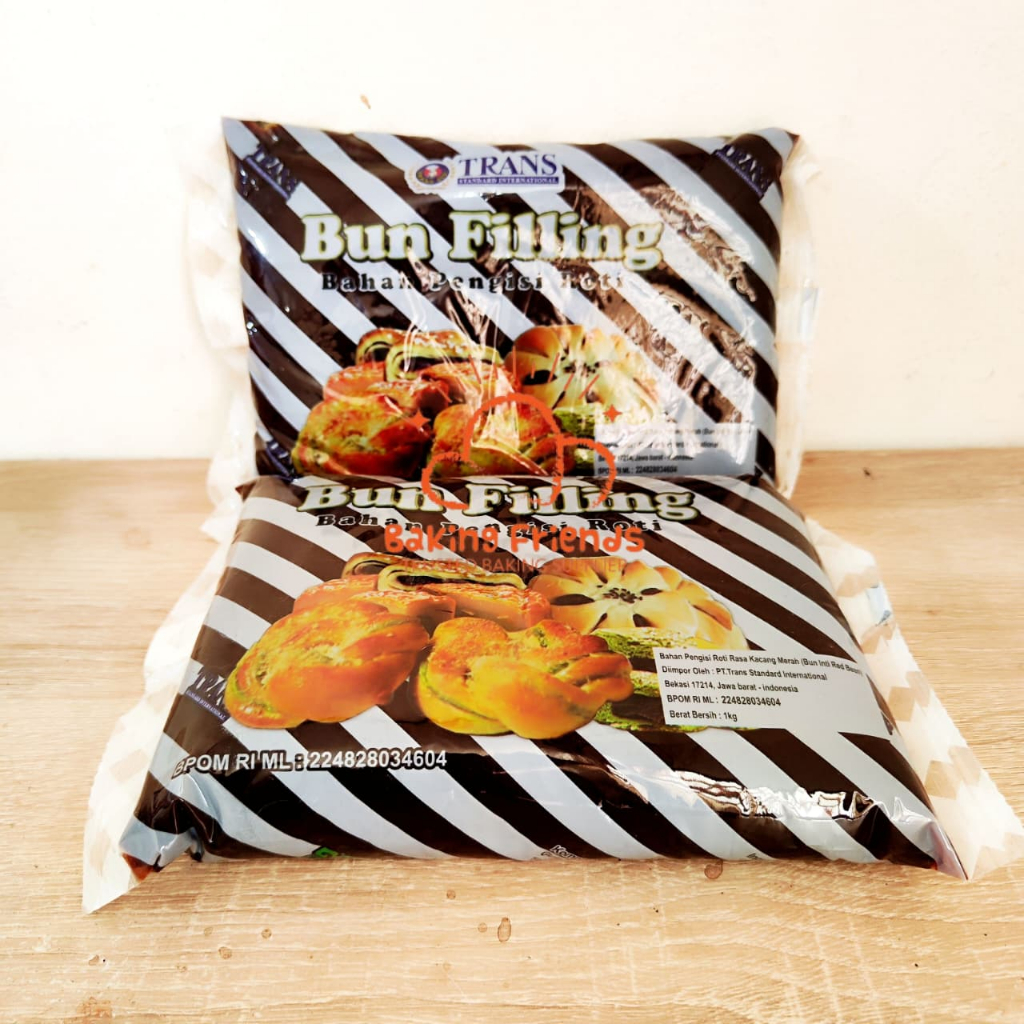 Trans Bun Filling Bahan Isian Roti Kacang Merah Red Bean 1kg Halal untuk Bakpao Mochi & Kue Bulan