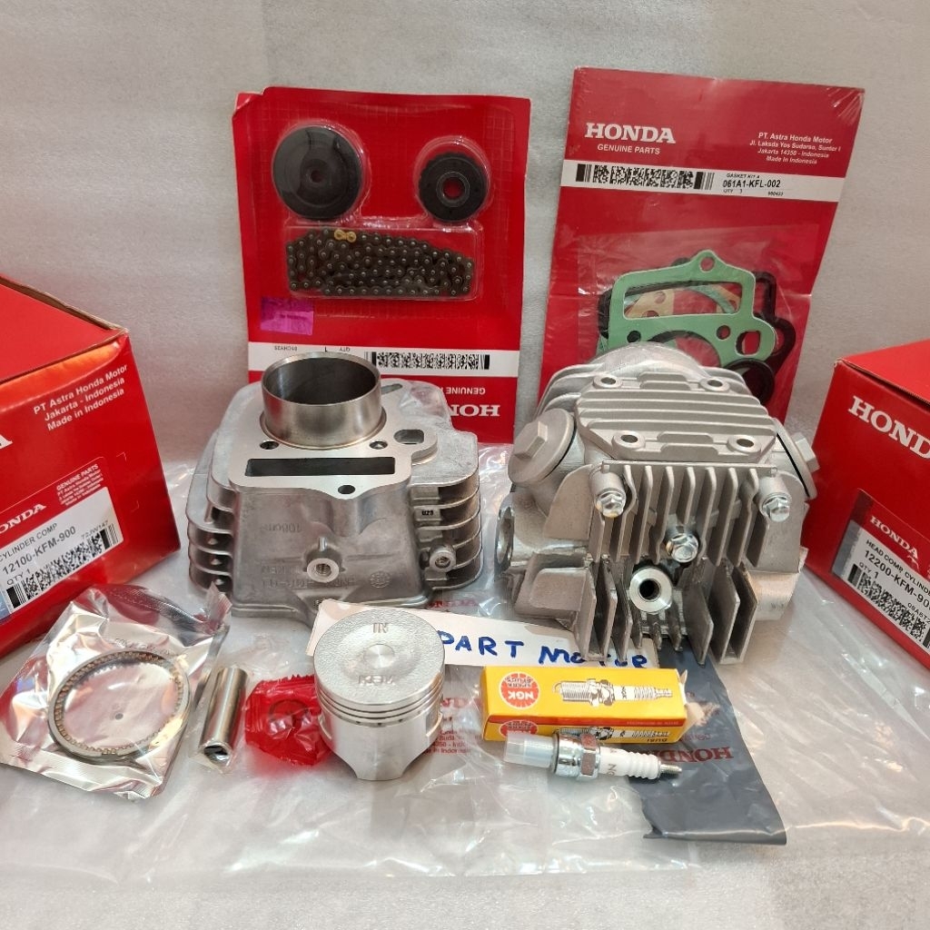 Blok head mesin + Blok Seher + Keteng + Busi Honda Supra Fit New Lagenda Revo Lama (KFM)