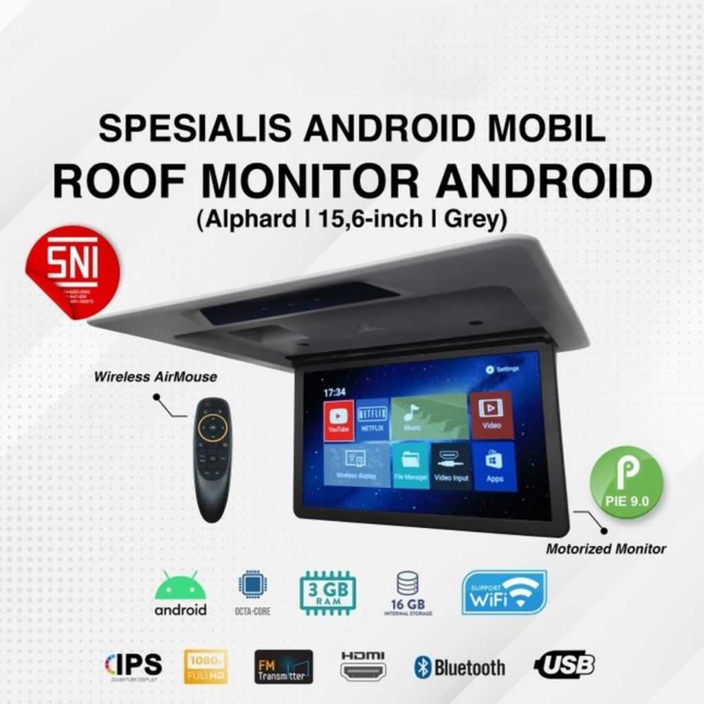Monitor/TV Roof Alphard/Universal layar 15'6 inch