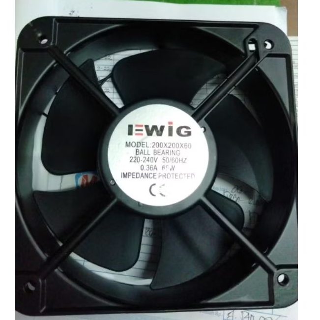 Mini Fan Ewig 200 x 200 x 60 ball bearing exhaust vidio impedance protected axial fan ewig
