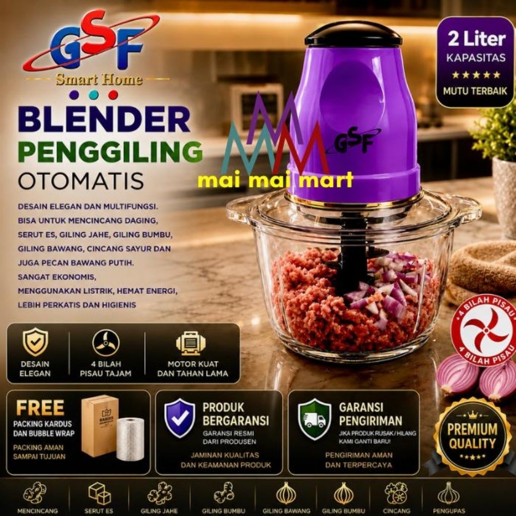 CHOPPER BLENDER Daging Electrik 2 Liter Blender Kapsul Capsule Blender Dapur GSF 4177