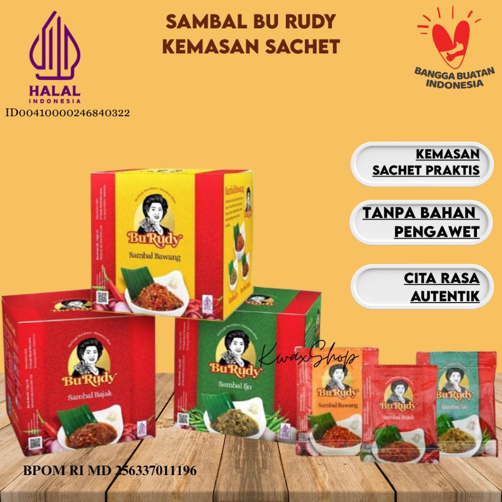 Sambal Bu Rudy Surabaya Kemasan Sachet Isi 10 Pcs // Sambel Bu Rudi