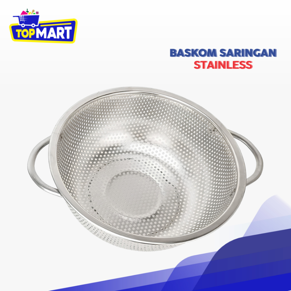 BASKOM LUBANG STAINLESS STEEL SARINGAN TIRISAN BASKOM Baskom Bolong Sayur Baskom Stainless Wadah Cuc