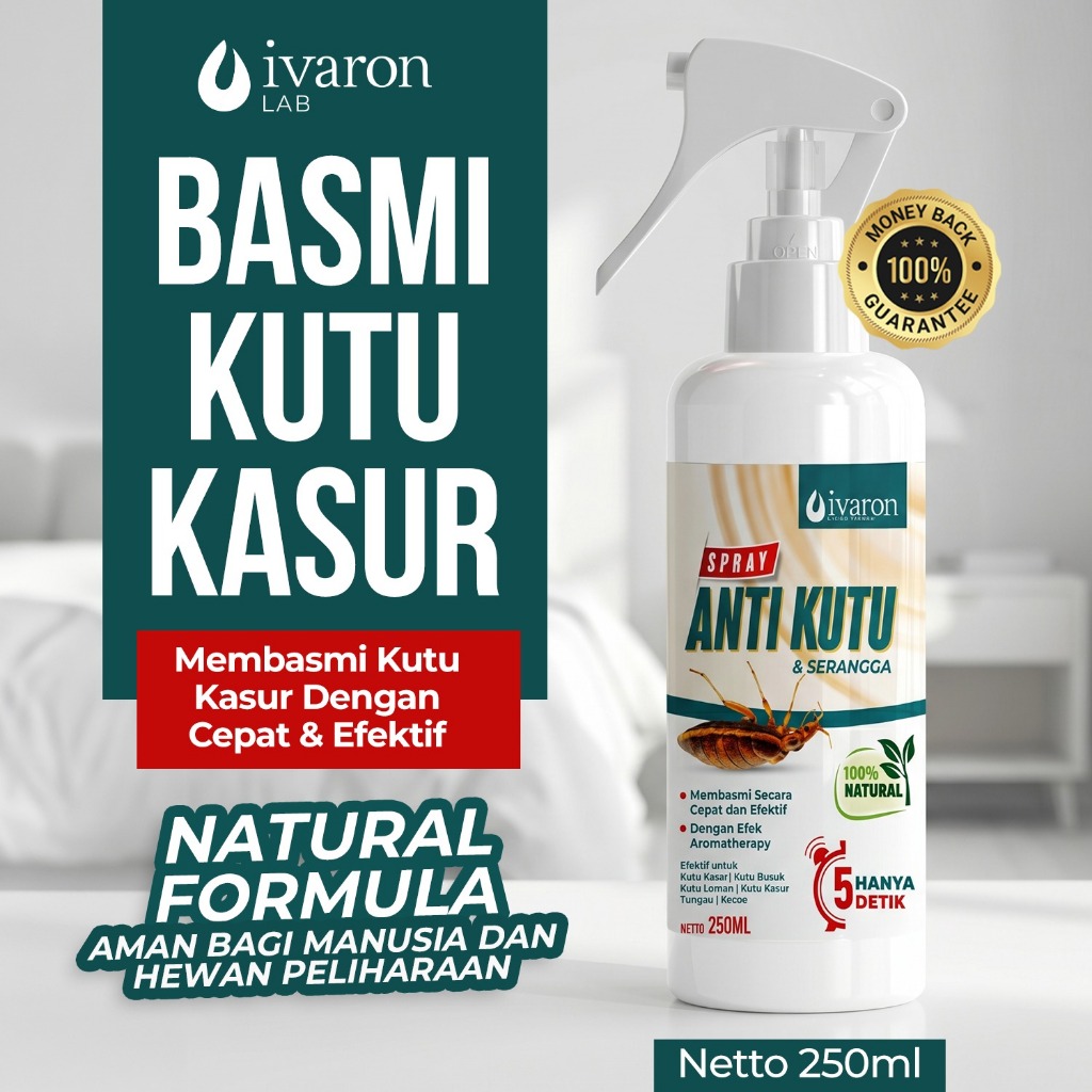 IVARON Pembasmi Kutu Kasur Obat Anti Kutu Semprotan Pembasmi Tungau Obat Kutu Busuk - 250ml