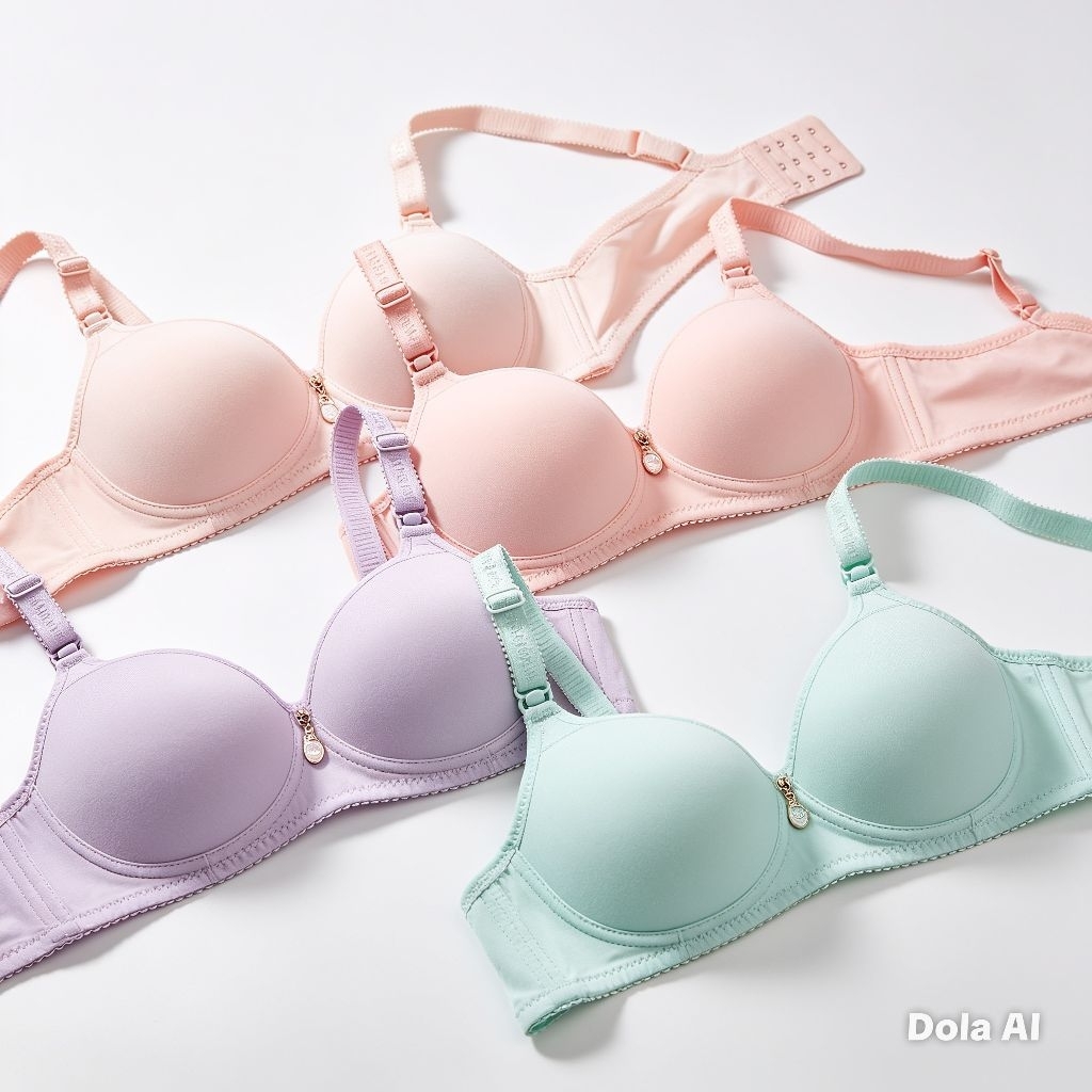 Bra Wanita Tanpa Kawat Warna Pastel - Bra Harian Polos Busa Tipis Adem Lembut - Bra Sekolah Remaja /