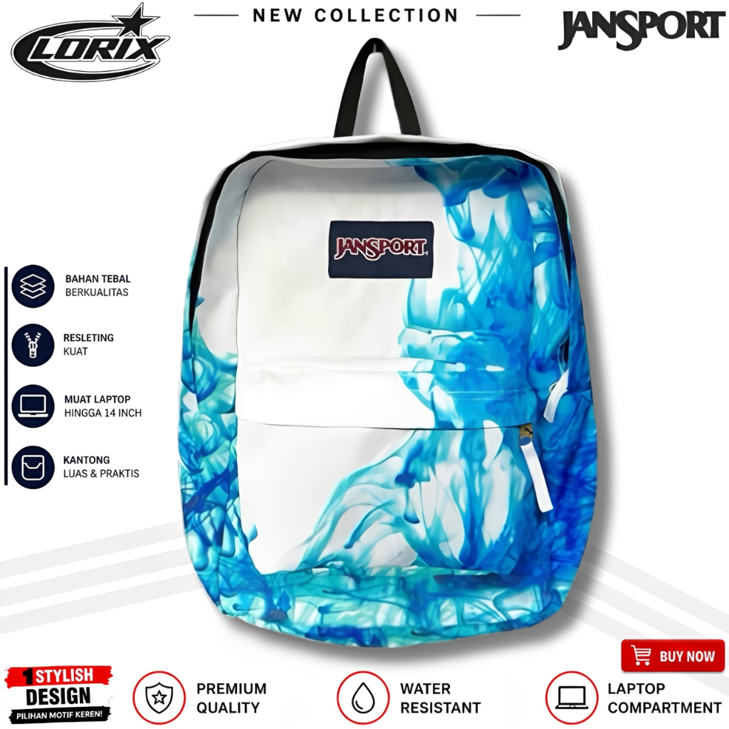 [REALPICT] - TAS JANSPORT ASAP BIRU BACKPACK SCHOOL - TAS RANSEL JANSPORT FULL TAG ASAP BIRU - JANSP