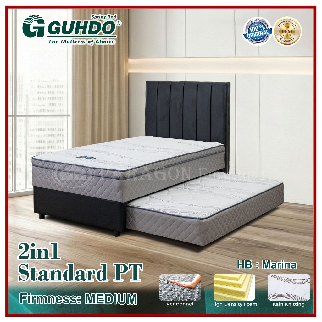 Guhdo Spring bed 2in1 Standard Plush Top Spinal Spring, HB Marina, Tamara 090 100 120 140 160 180 x 