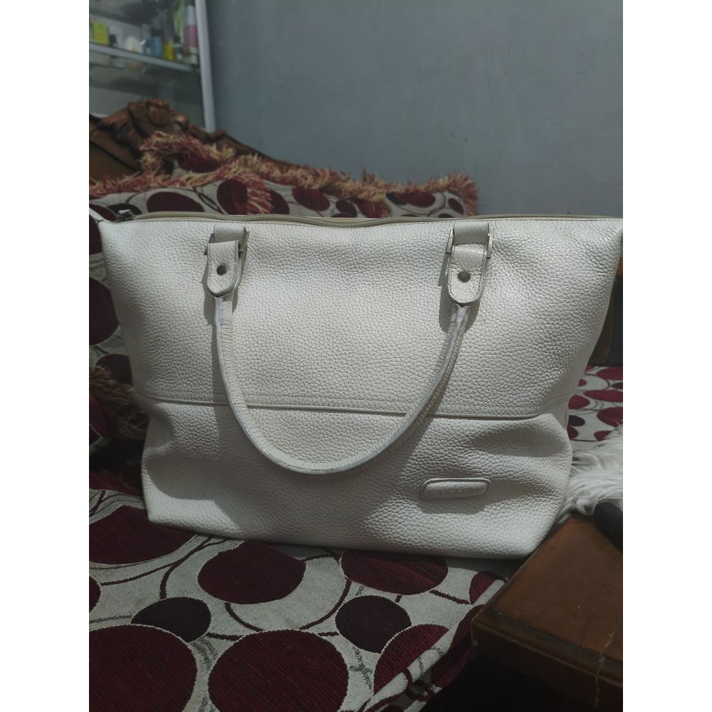 PRELOVED andrew bag Tas kulit original / tas kulit putih