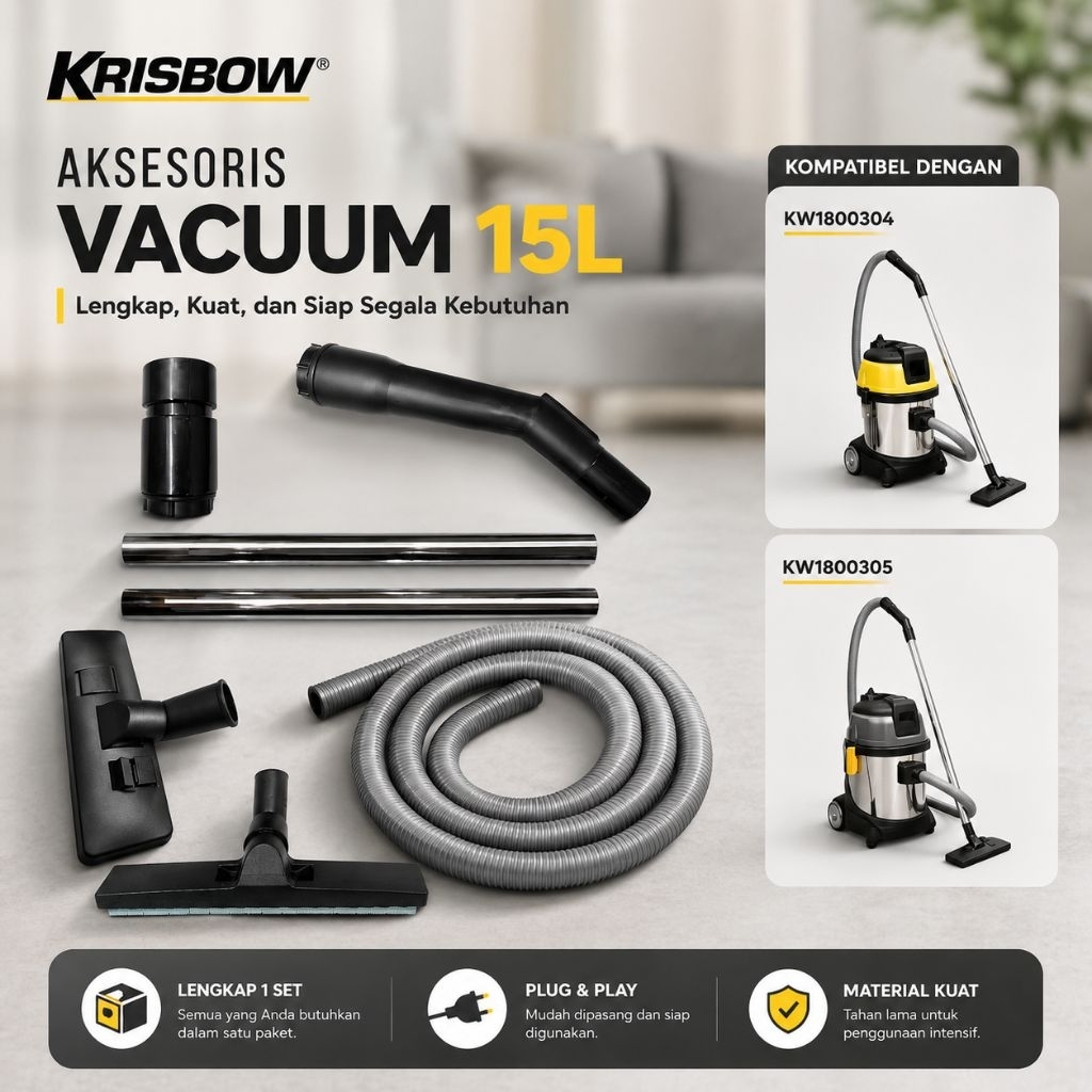 Part Vacuum Cleaner 15L Krisbow / Selang vacum / floor Nozle vacum / Stik vacuum cleaner / adaftor s
