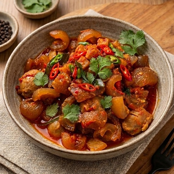Kikil Mercon Premium Siap Makan - Sambal Goreng Kikil Sapi Pedas Gurih Oseng Kikil Kemasan Instan La