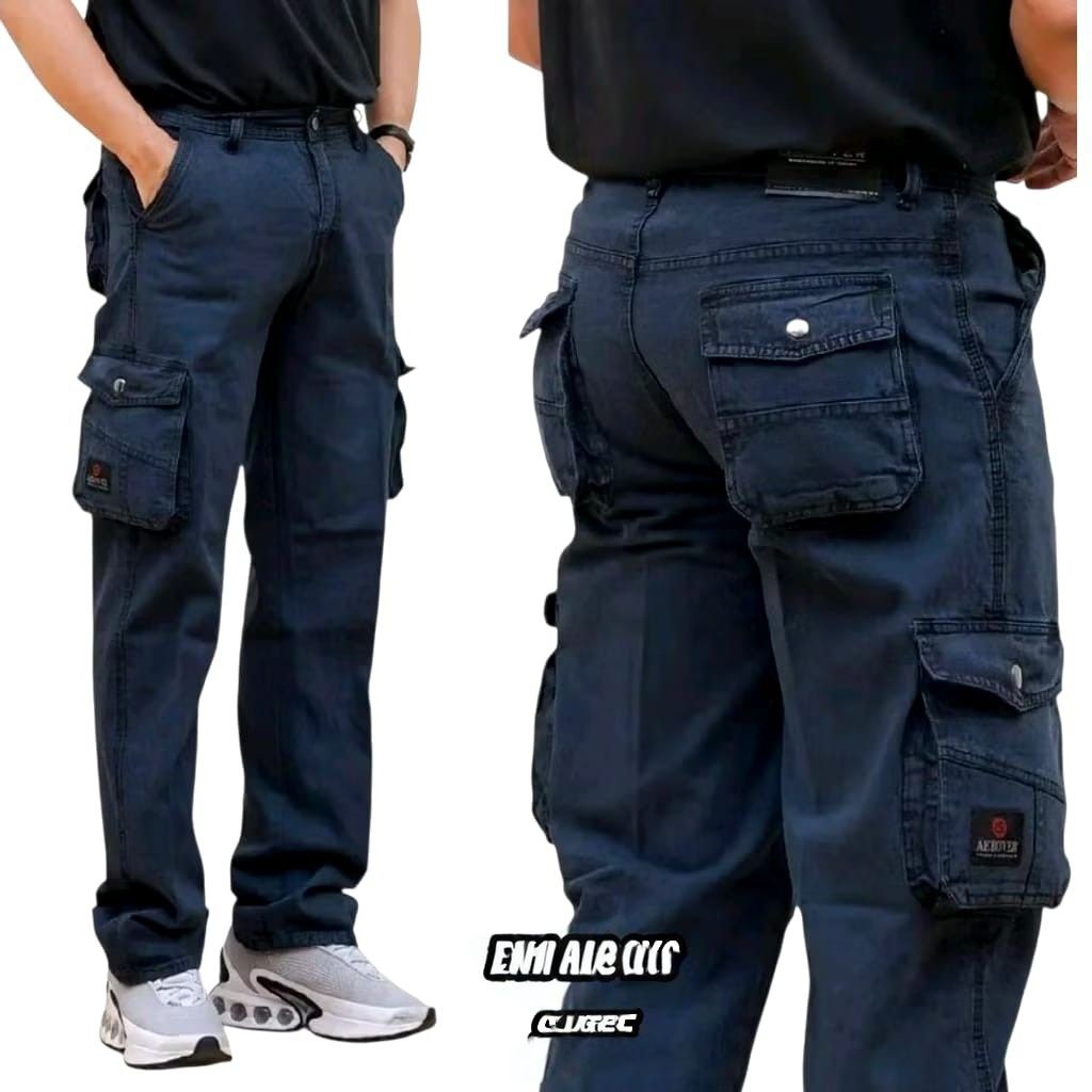Celana Cargo Panjang Pria Basic Standar Kanvas Semi Jeans Size 24-44 Premium Semi Jeans Cargo Kimpul