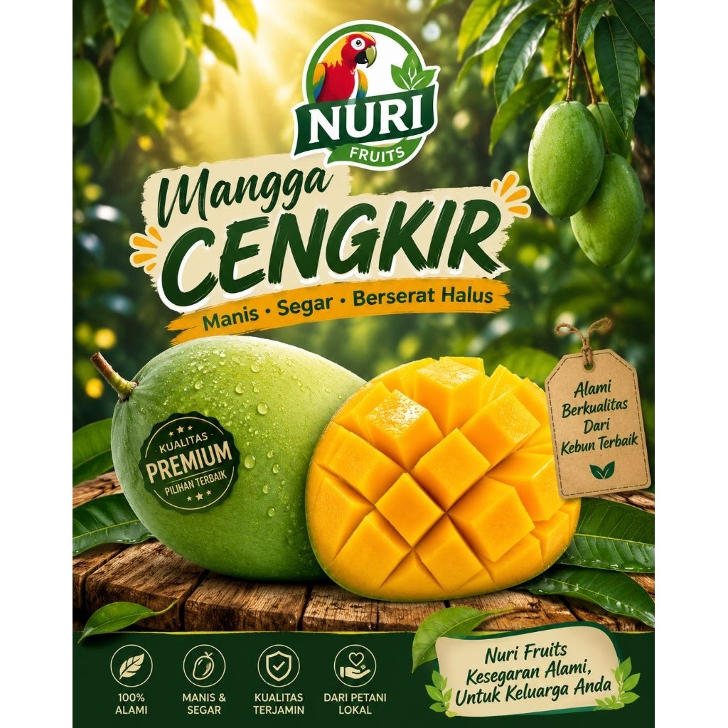 NURI FRUITSMANGGA CENGKIR MENTAH/MENGKAL|PROMOOOO KEMBALI Buah mangga cengkir 1kg|untuk rujak|mangga