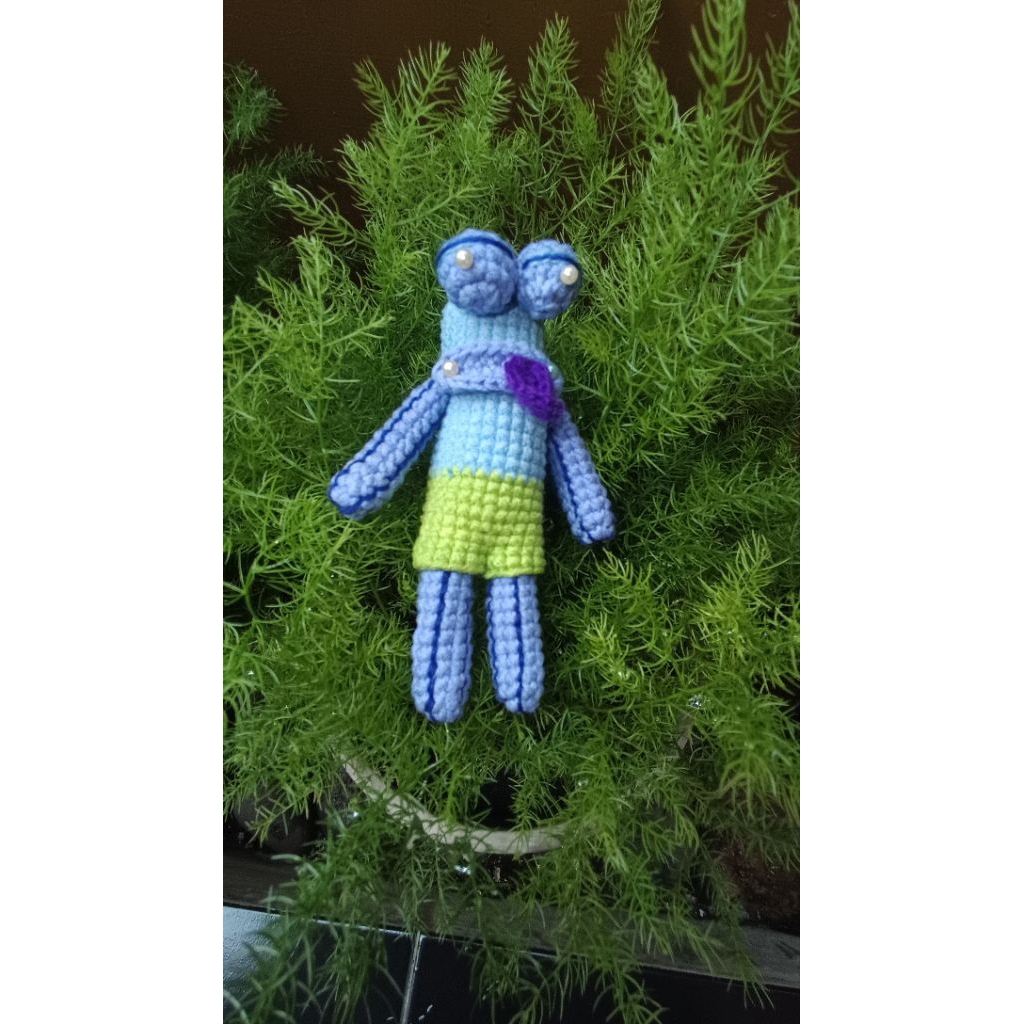 keychain ikan fish spongebob ugly crochet