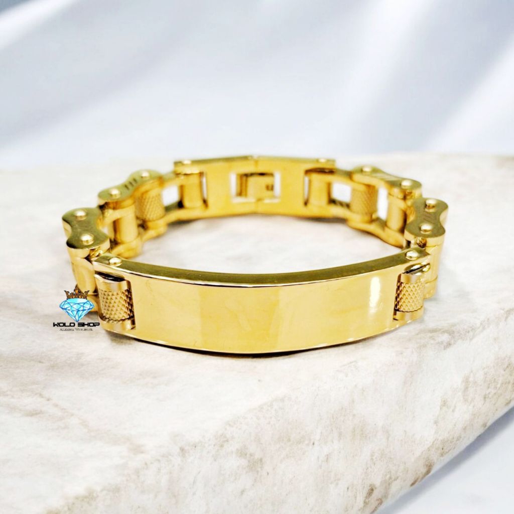 Gelang Titanium Rantai Motor Pria Bikers Keren Anti Karat
