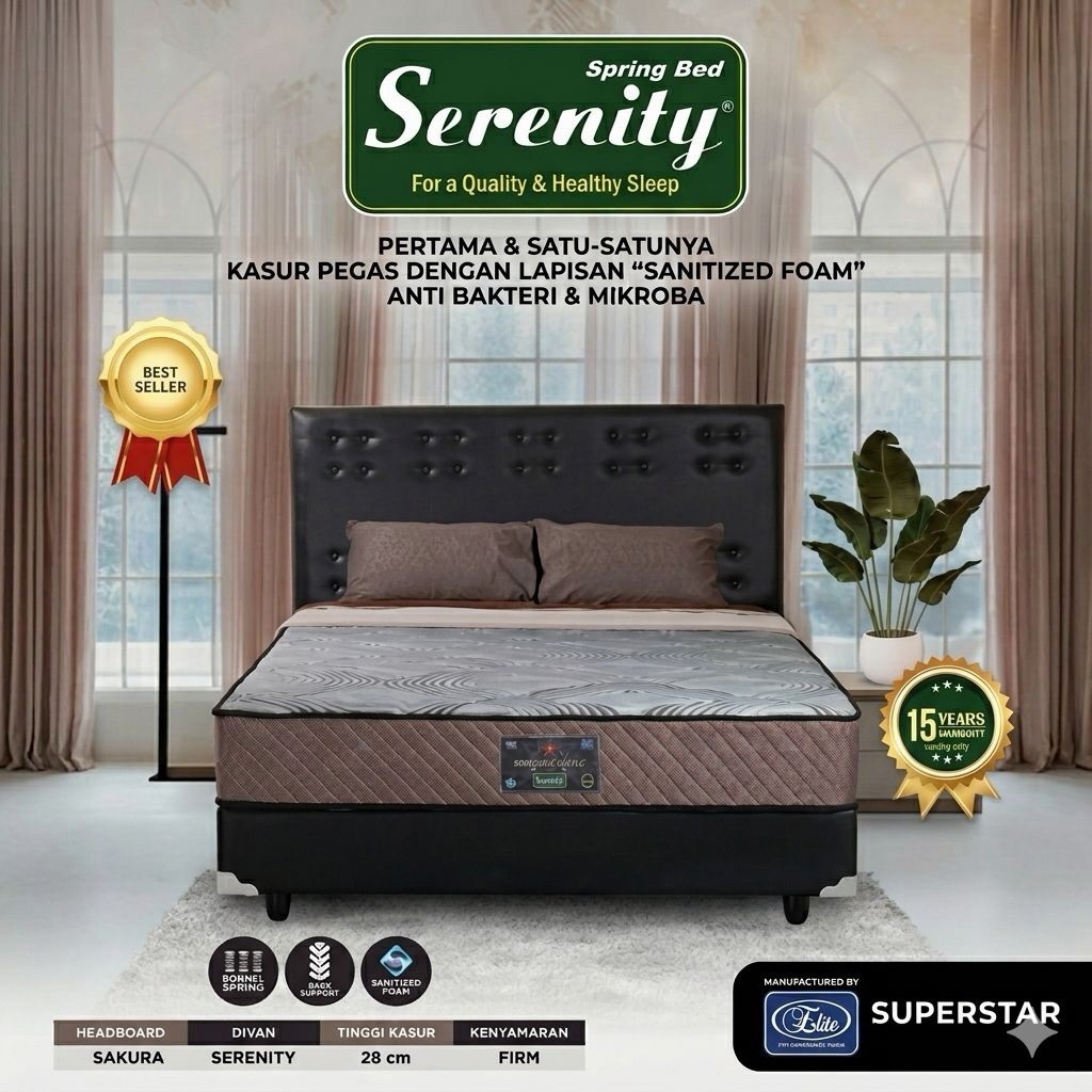 Kasur Springbed Elite Serenity Grand Superstar Matras Elite Serenity Grand Superstar Matras Serenity