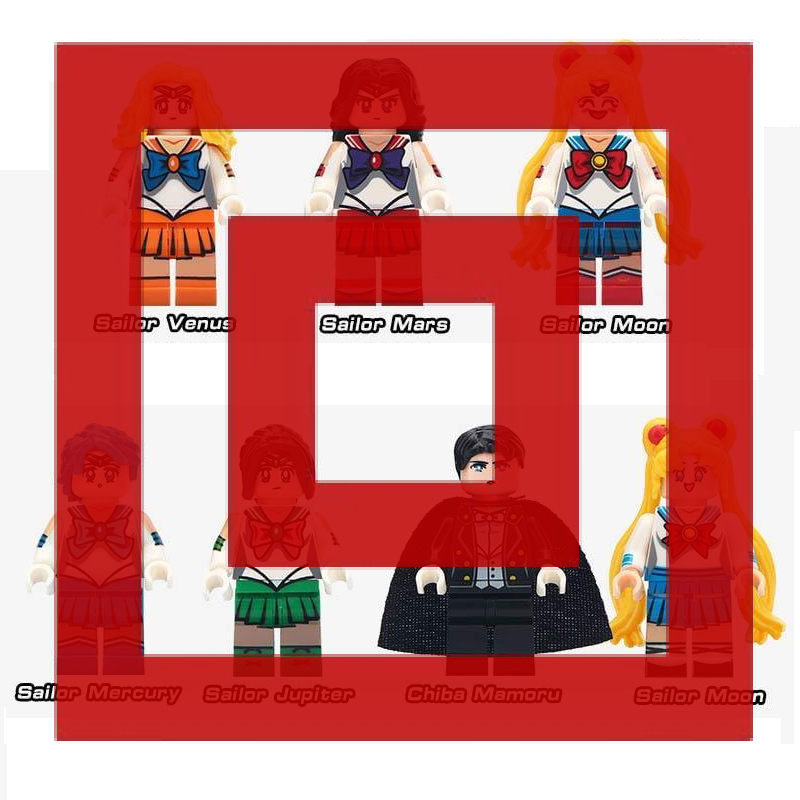 Sailor Moon Venus Mars Jupiter Mercury Topeng Tuxedo Mask Mamoru Chiba Action Figure Mini Bricks